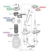 Coxim Inferior do Amortecedor Traseiro/Dianteiro - Land Rover Evoque 2012 > / Discovery Sport 2015 > - LR028618 - Marca Land Rover