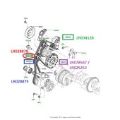 Polia Intermediaria da Correia Poly V Motor 2.0 16V (Inferior) - Land Rover Range Rover Evoque 2.0 16V Gas 2012 > / Discovery Sport 2.0 16V Gas 2015 > - LR028879 - Marca Bearmach (Unitario)