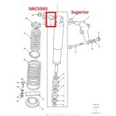 Kit 2 Buchas Superiores do Amortecedor Traseiro (Cor Amarelo) - Land Rover Defender / Discovery 1 1989-1998 - NRC5593 NRC5593PY - Marca Britpart